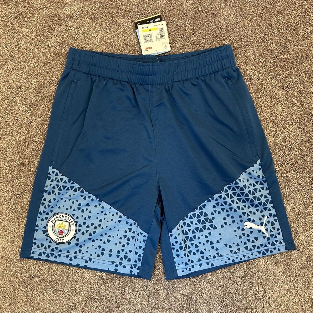 Puma Manchester City Men's Training Soccer Shorts Blue Size M - Medium - NWT $45 - Picture 12 of 16
